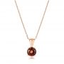 14k Rose Gold 14k Rose Gold Garnet Pendant - Three-Quarter View -  100964 - Thumbnail