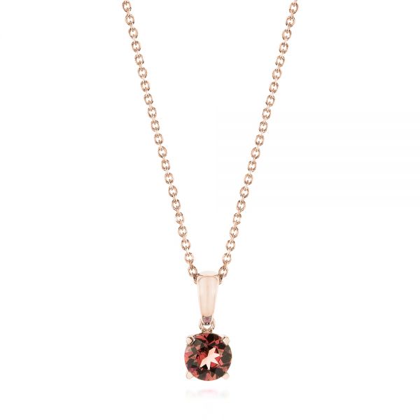 14k Rose Gold 14k Rose Gold Garnet Pendant - Three-Quarter View -  103710