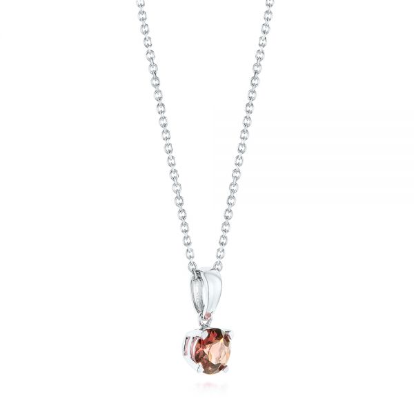 Platinum Platinum Garnet Pendant - Front View - 103710