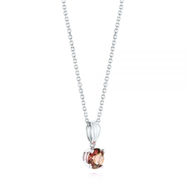  Platinum Platinum Garnet Pendant - Front View -  103710