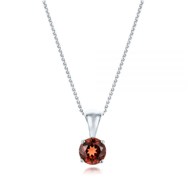  Platinum Platinum Garnet Pendant - Three-Quarter View -  100964