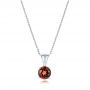 14k White Gold Garnet Pendant