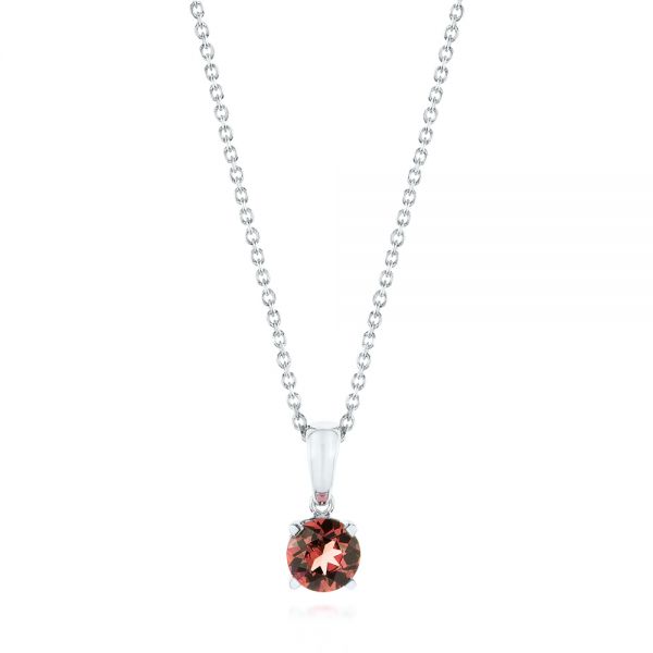  Platinum Platinum Garnet Pendant - Three-Quarter View -  103710