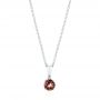 18k White Gold 18k White Gold Garnet Pendant - Three-Quarter View -  103710 - Thumbnail