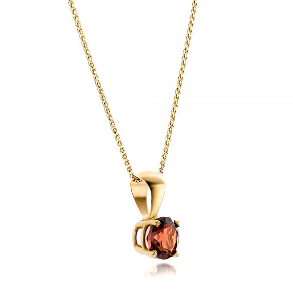 18k Yellow Gold 18k Yellow Gold Garnet Pendant - Flat View -  100964