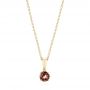 14k Yellow Gold Garnet Pendant - Three-Quarter View -  103710 - Thumbnail