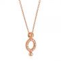 18k Rose Gold 18k Rose Gold Geometric Brushed Diamond Necklace - Flat View -  105814 - Thumbnail