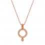 14k Rose Gold Geometric Brushed Diamond Necklace - Three-Quarter View -  105814 - Thumbnail