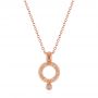 18k Rose Gold 18k Rose Gold Geometric Brushed Diamond Necklace - Three-Quarter View -  105814 - Thumbnail