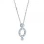  Platinum Platinum Geometric Brushed Diamond Necklace - Flat View -  105814 - Thumbnail