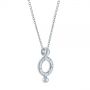 18k White Gold 18k White Gold Geometric Brushed Diamond Necklace - Flat View -  105814 - Thumbnail