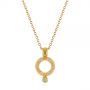 14k Yellow Gold 14k Yellow Gold Geometric Brushed Diamond Necklace - Three-Quarter View -  105814 - Thumbnail