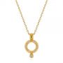 14k Yellow Gold 14k Yellow Gold Geometric Brushed Diamond Necklace - Three-Quarter View -  105814 - Thumbnail