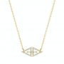 14k Yellow Gold 14k Yellow Gold Geometric Diamond Triangle Pendant - Three-Quarter View -  107092 - Thumbnail