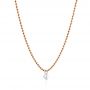 14k Rose Gold 14k Rose Gold Ball Chain Diamond Necklace - Flat View -  106693 - Thumbnail
