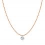 18k Rose Gold 18k Rose Gold Ball Chain Diamond Necklace - Three-Quarter View -  106693 - Thumbnail
