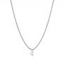 14k White Gold 14k White Gold Ball Chain Diamond Necklace - Flat View -  106693 - Thumbnail