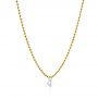 18k Yellow Gold 18k Yellow Gold Ball Chain Diamond Necklace - Flat View -  106693 - Thumbnail