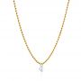  Yellow Gold Yellow Gold Ball Chain Diamond Necklace - Flat View -  106693 - Thumbnail