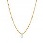  Yellow Gold Yellow Gold Ball Chain Diamond Necklace - Flat View -  106693 - Thumbnail