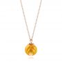 14k Rose Gold 14k Rose Gold En Pearl Tulip Pendant - Flat View -  103247 - Thumbnail