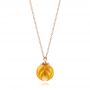 18k Rose Gold 18k Rose Gold En Pearl Tulip Pendant - Flat View -  103247 - Thumbnail