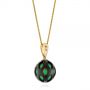 14k Yellow Gold Green Opal Pearl Cut-out Pendant - Flat View -  105301 - Thumbnail