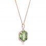 14k Rose Gold 14k Rose Gold Green Quartz Checkerboard And Diamond Halo Pendant - Flat View -  101938 - Thumbnail