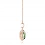 18k Rose Gold 18k Rose Gold Green Quartz Checkerboard And Diamond Halo Pendant - Side View -  101938 - Thumbnail