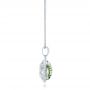  Platinum Platinum Green Quartz Checkerboard And Diamond Halo Pendant - Side View -  101938 - Thumbnail