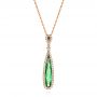 14k Rose Gold Green Tourmaline And Diamond Pendant
