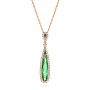 14k Rose Gold Green Tourmaline And Diamond Pendant