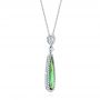 18k White Gold 18k White Gold Green Tourmaline And Diamond Pendant - Flat View -  106331 - Thumbnail