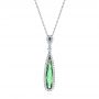  Platinum Green Tourmaline And Diamond Pendant