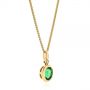 18k Yellow Gold 18k Yellow Gold Green Tourmaline And Diamond Pendant - Flat View -  106000 - Thumbnail