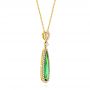 14k Yellow Gold Green Tourmaline And Diamond Pendant - Flat View -  106331 - Thumbnail