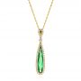 14k Yellow Gold Green Tourmaline And Diamond Pendant - Three-Quarter View -  106331 - Thumbnail