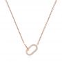 18k Rose Gold 18k Rose Gold Interlocking Diamond Necklace - Three-Quarter View -  106976 - Thumbnail