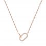 14k Rose Gold 14k Rose Gold Interlocking Diamond Necklace - Three-Quarter View -  106976 - Thumbnail