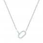 18k White Gold 18k White Gold Interlocking Diamond Necklace - Three-Quarter View -  106976 - Thumbnail