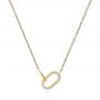 14k Yellow Gold 14k Yellow Gold Interlocking Diamond Necklace - Three-Quarter View -  106976 - Thumbnail
