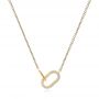 18k Yellow Gold 18k Yellow Gold Interlocking Diamond Necklace - Three-Quarter View -  106976 - Thumbnail