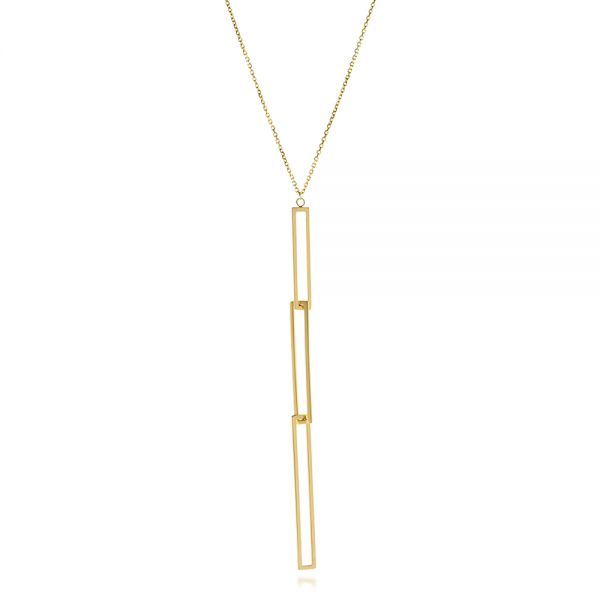 18k Yellow Gold 18k Yellow Gold Interlocking Paper Clip Links Necklace - Three-Quarter View -  107021