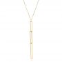 14k Yellow Gold 14k Yellow Gold Interlocking Paper Clip Links Necklace - Three-Quarter View -  107021 - Thumbnail