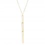 14k Yellow Gold 14k Yellow Gold Interlocking Paper Clip Links Necklace - Three-Quarter View -  107021 - Thumbnail