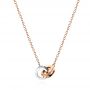 18k Rose Gold 18k Rose Gold Interlocking Two-tone Necklace - Three-Quarter View -  106152 - Thumbnail