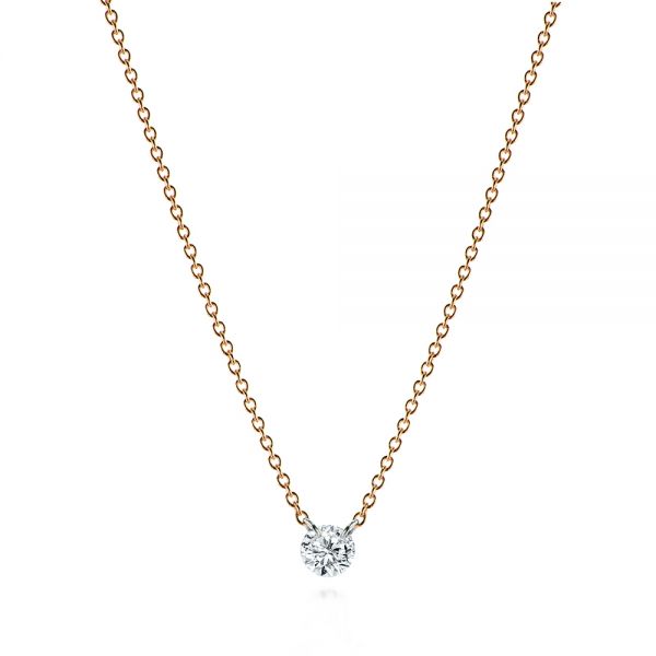 Invisible Set Round Brilliant Diamond Necklace - Image