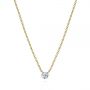 14k Yellow Gold 14k Yellow Gold Invisible Set Round Brilliant Diamond Necklace - Three-Quarter View -  105219 - Thumbnail
