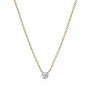 18k Yellow Gold 18k Yellow Gold Invisible Set Round Brilliant Diamond Necklace - Three-Quarter View -  105219 - Thumbnail