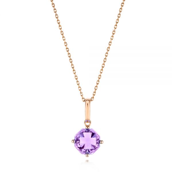 14k Rose Gold 14k Rose Gold Lavender Amethyst Pendant - Three-Quarter View -  106541